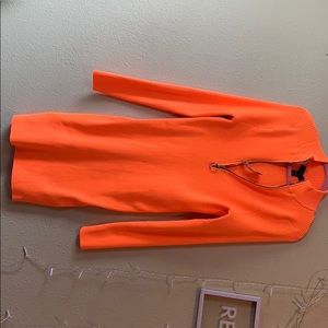 Neon orange sweater dress